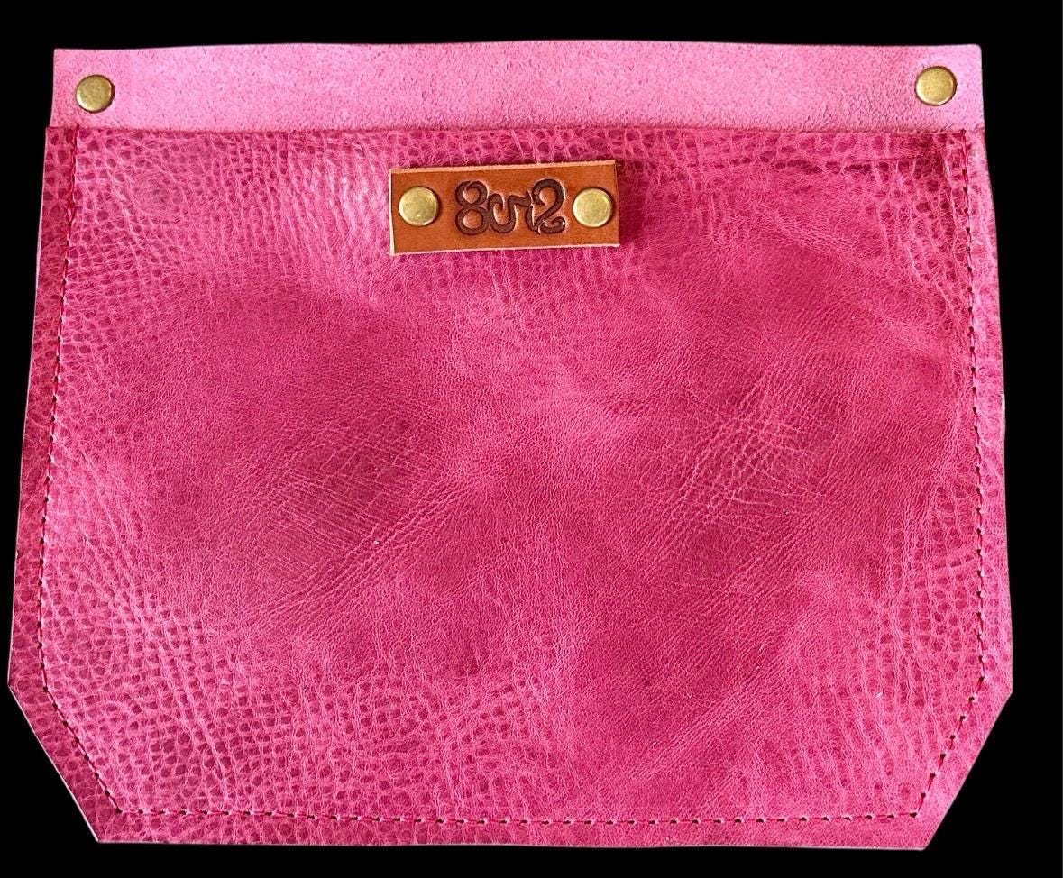 Full Grain Real Leather Pink Dog Leather Classic Tote Bags-Small-Medium-Large-Extra Large