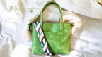 Full Grain Real Leather Zipper Granny Smith Super Stevie Crossbody or Shoulder Bag Purse
