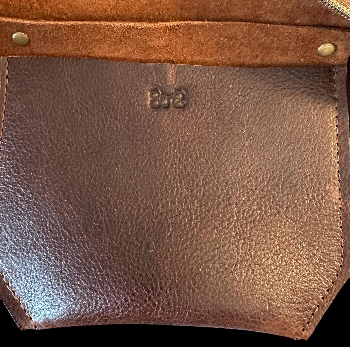 Handcrafted Full Grain Leather Zipper Crossbody Bag: Brown Dog Mini Stevie Purse