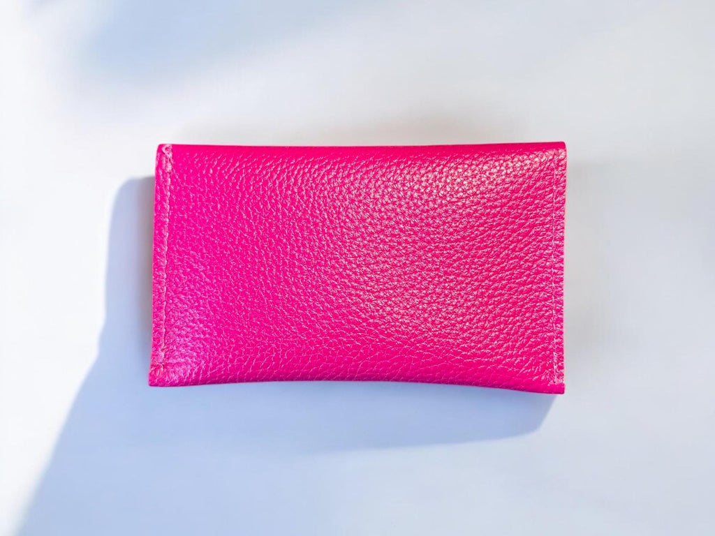Real Genuine Authentic Leather Pink Dog Trudy Wallet & Hazel Coin Pouch