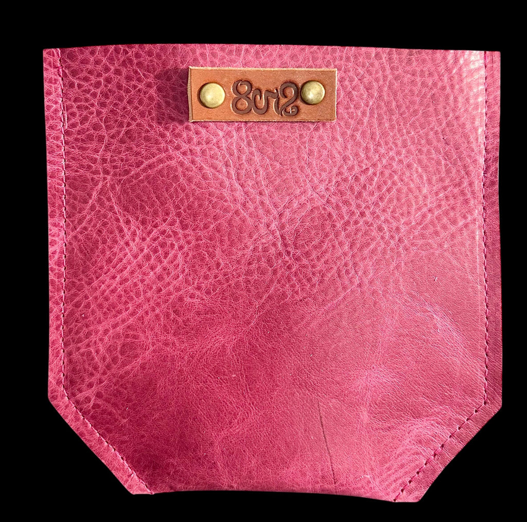 Full Grain Real Leather Zipper Pink Dog Hartlee Crossbody or Shoulder Bag Purse