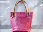 Full Grain Real Leather Zipper Pink Dog RokStar Crossbody or Shoulder Bag Purse
