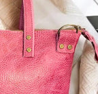Full Grain Real Leather Zipper Pink Dog RokStar Crossbody or Shoulder Bag Purse