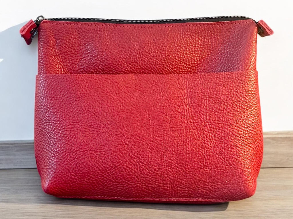 Handcrafted Full Grain Leather Crossbody Bag - Red Mini Stevie Purse