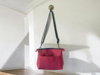 Handcrafted Full Grain Leather Crossbody Bag - Red Mini Stevie Purse
