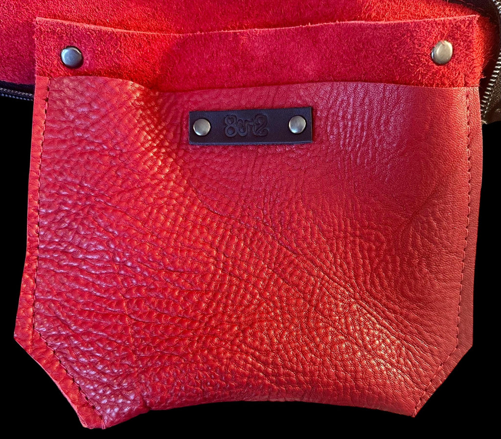 Handcrafted Full Grain Leather Crossbody Bag - Red Mini Stevie Purse