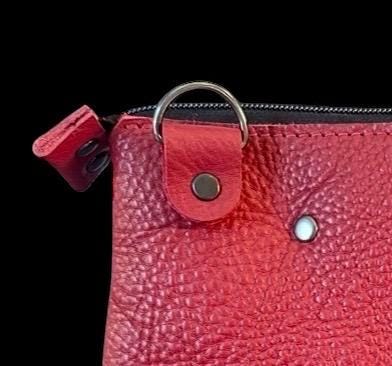 Handcrafted Full Grain Leather Crossbody Bag - Red Mini Stevie Purse