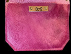 Handcrafted Full Grain Leather Zipper Crossbody Bag - Pink Dog Mini Stevie Purse