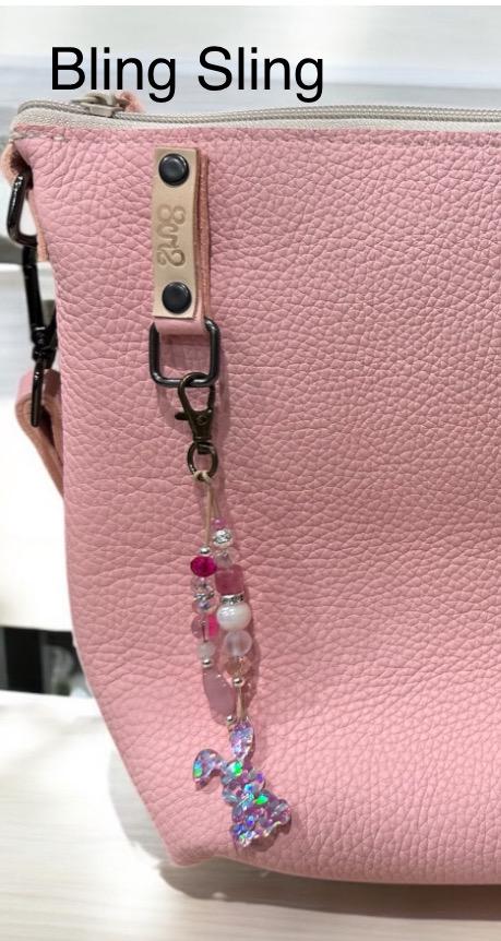 Full Grain Leather Zipper Pink Dog Penny Shoulder Bag Purse or Crossbody Bag