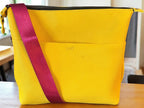 Handcrafted Full Grain Leather Crossbody Bag - Sunshine Yellow Pebbled Purse