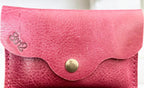 Real Genuine Authentic Leather Pink Dog Trudy Wallet & Hazel Coin Pouch