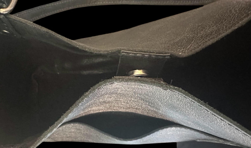 Full Grain Authentic Real Leather Black Dog Leather Bazzar Tote Bags