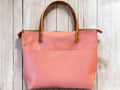 Full Grain Leather Zipper Pebbled Blush Pink Super Stevie Crossbody or Shoulder Bag Purse
