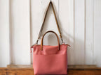 Full Grain Leather Zipper Pebbled Blush Pink Super Stevie Crossbody or Shoulder Bag Purse