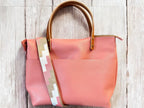 Full Grain Leather Zipper Pebbled Blush Pink Super Stevie Crossbody or Shoulder Bag Purse