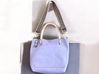 Full Grain Real Leather Authentic Pebbled Lavender Purple Leather RokStar Cross-Body Purse Handbag