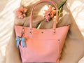 Full Grain Real Leather Authentic Pebbled Salmon Leather Classic Tote Bags-Small-Medium-Large-Extra Large