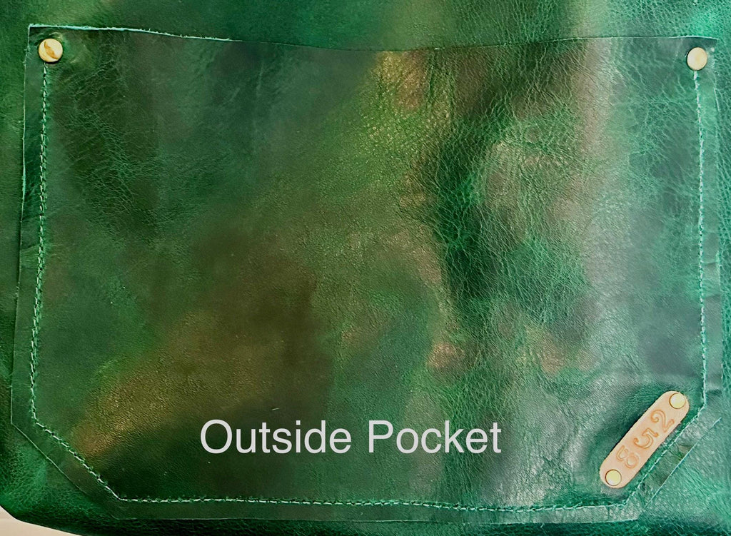 Full Grain Real Leather Authentic Rushmore Green Leather Classic Tote Bags-Small-Medium-Large-Extra Large