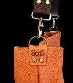 Full Grain Real Leather Autumn Orange Dog Hartlee Crossbody or Shoulder Bag Purse