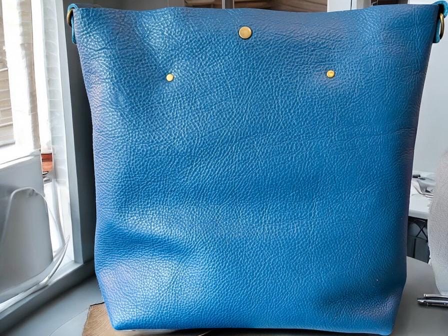 Full Grain Real Leather Blue Dog Hartlee Crossbody or Shoulder Bag Purse