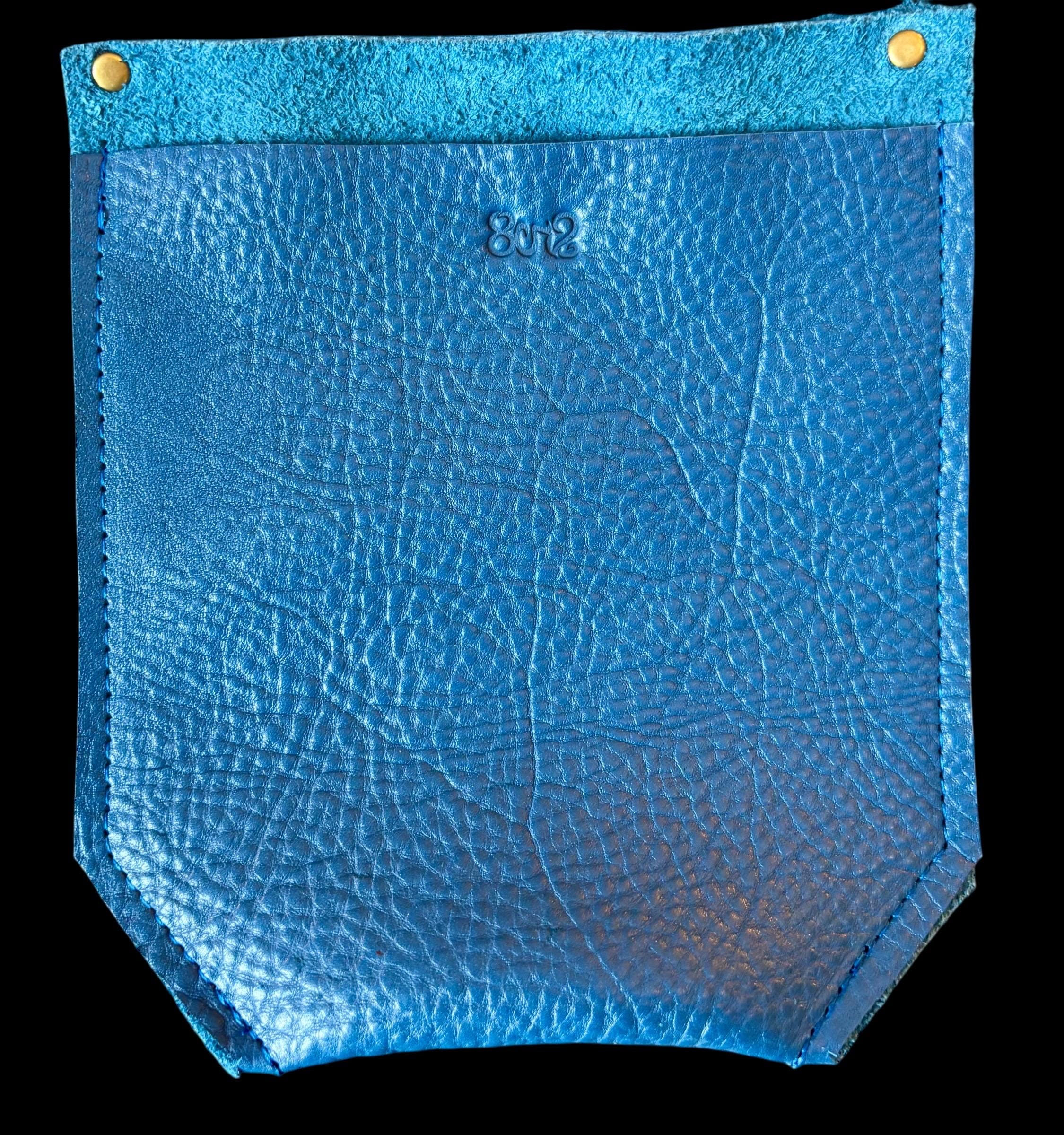 Full Grain Real Leather Blue Dog Hartlee Crossbody or Shoulder Bag Purse