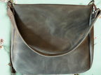 Full Grain Real Leather Zipper Mediterranean 1975 Boho Crossbody or Shoulder Bag Purse - Large