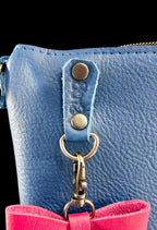 Full Grain Leather Zipper Blue Dog Penny Shoulder Bag Purse or Crossbody Bag