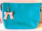 Full Grain Leather Zipper Pebbled Aruba Penny Shoulder Bag Purse or Crossbody Bag