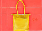 Full Grain Real Leather Zipper Pebbled Yellow Hartlee Crossbody or Shoulder Bag Purse