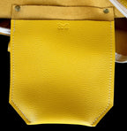 Full Grain Real Leather Zipper Pebbled Yellow Hartlee Crossbody or Shoulder Bag Purse