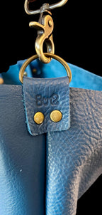 Full Grain Real Leather Blue Dog Hartlee Crossbody or Shoulder Bag Purse