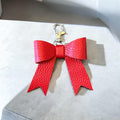 Full Grain Leather Bow Charm – Red, White & Blue Bag Embellishment