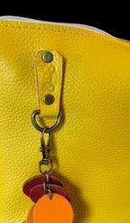 Full Grain Leather Rainbow Zipper Pebbled Charlotte Shoulder Bag Purse or Crossbody Bag