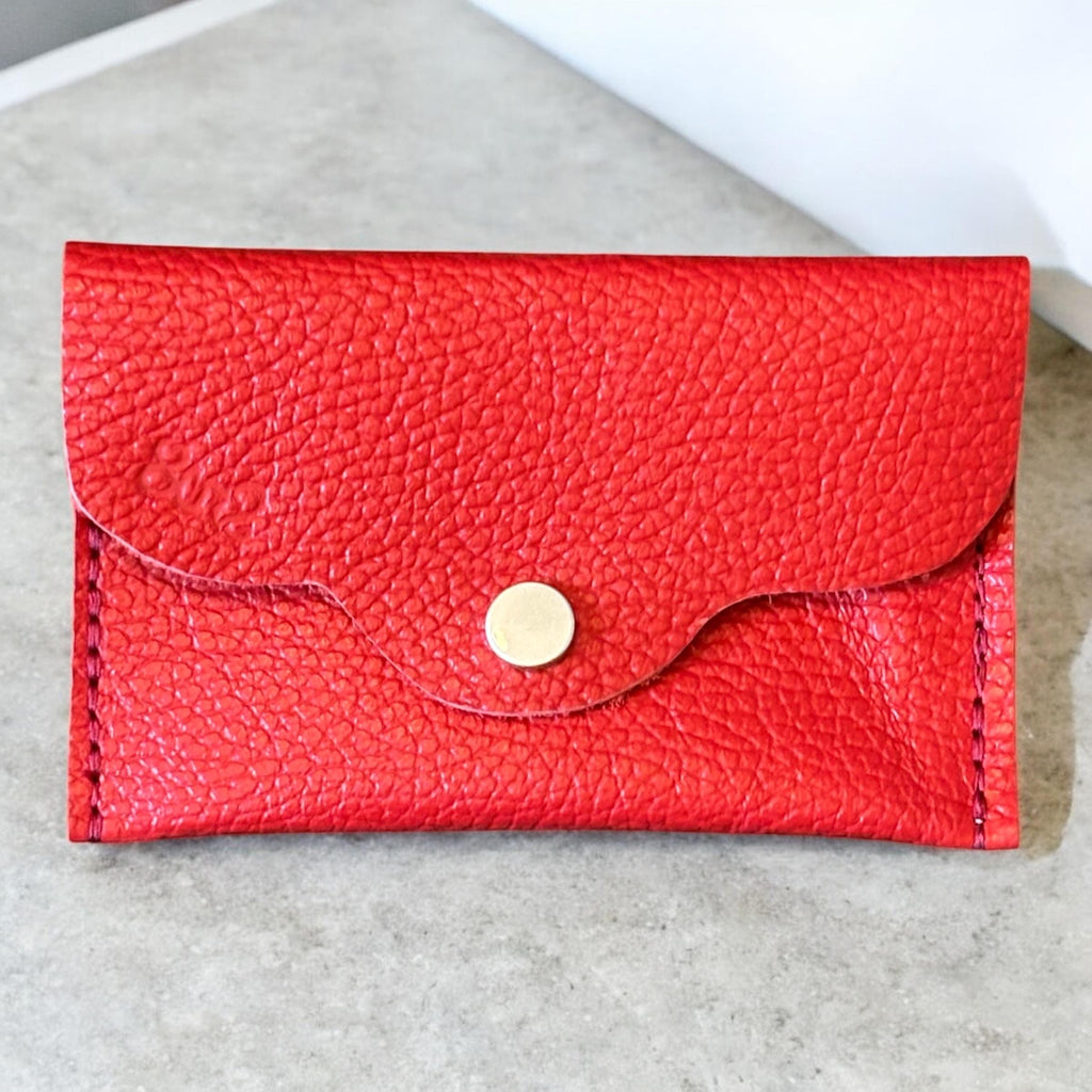 Genuine Authentic Real Leather Trudy Wallet Pouch Red, White & Blue USA 4th of July