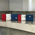 Genuine Authentic Real Leather Trudy Wallet Pouch Red, White & Blue USA 4th of July