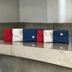 Genuine Authentic Real Leather Hazel Coin Pouch Red, White & Blue USA 4th of July