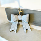 Full Grain Leather Bow Charm – Red, White & Blue Bag Embellishment