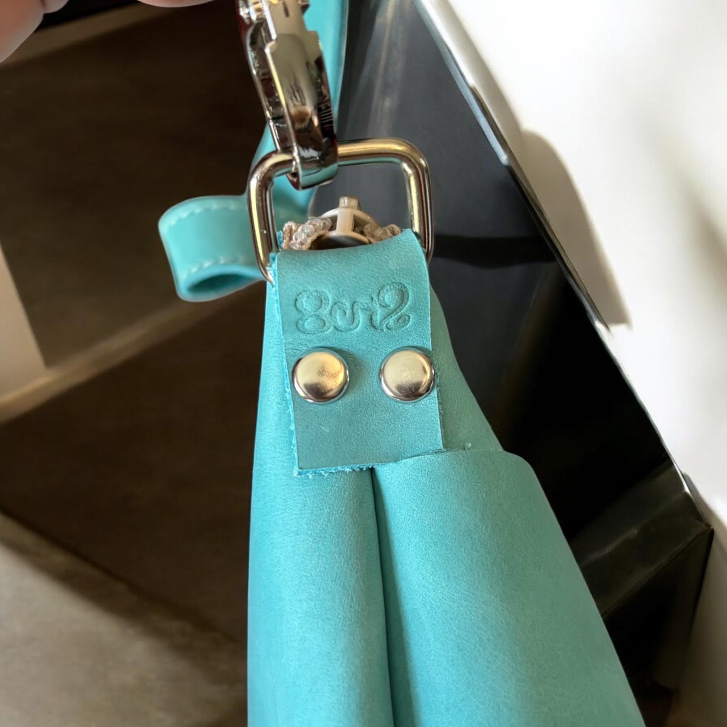 Handcrafted Full Grain Leather Crossbody Bag - Light Blue Shoulder Purse