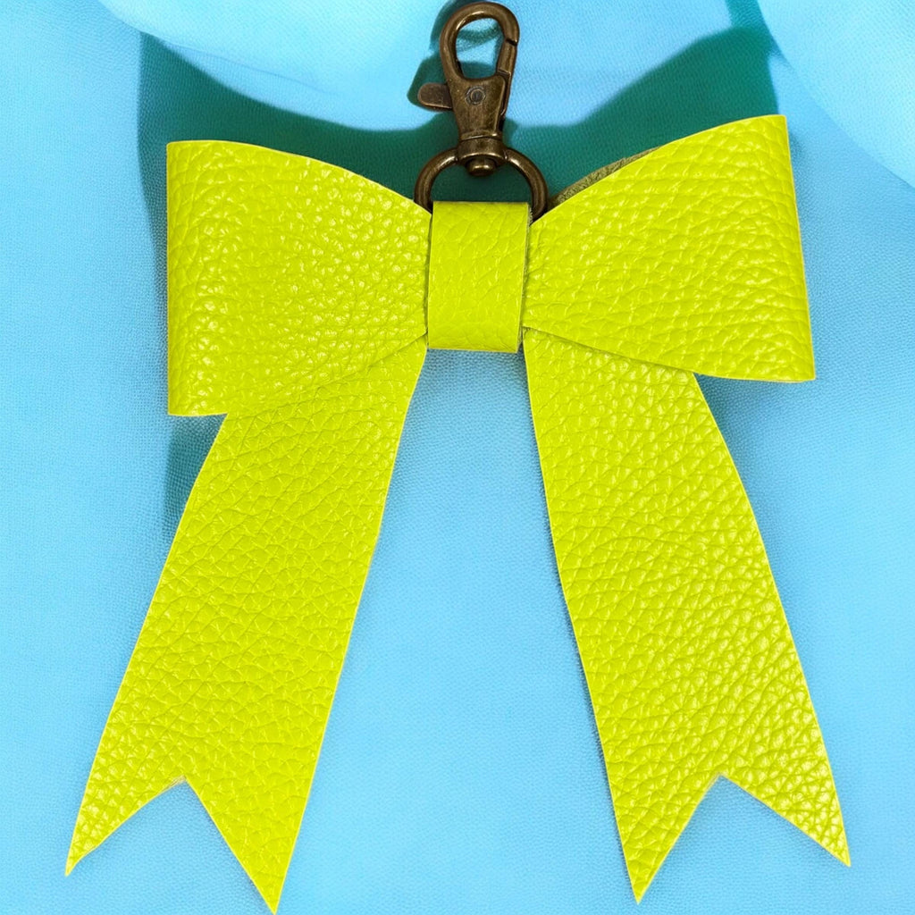 Full Grain Leather Bow -Tote Bag, Tassel, Bling, Embellishment Rainbow