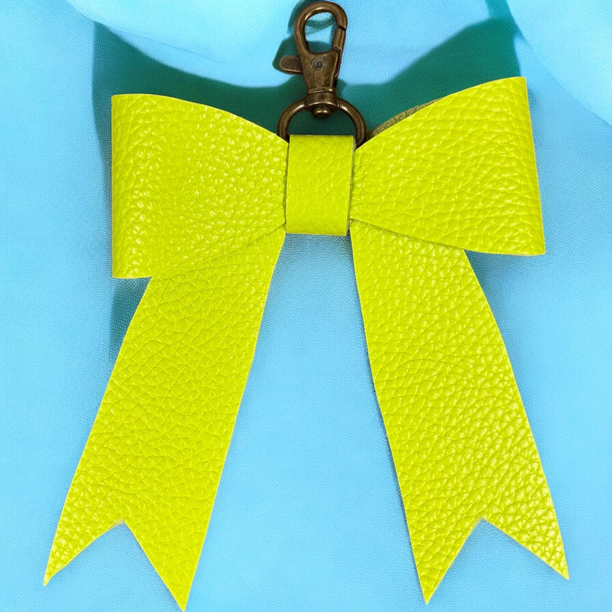 Full Grain Leather Bow -Tote Bag, Tassel, Bling, Embellishment Rainbow