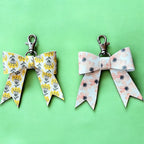 Full Grain Flower Pattern Leather Bow -Tote Bag, Flowers,, Floral, Tropical