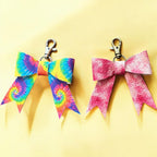 Full Grain Leather Bow – Bag Charm, Tie Dye, Unicorns