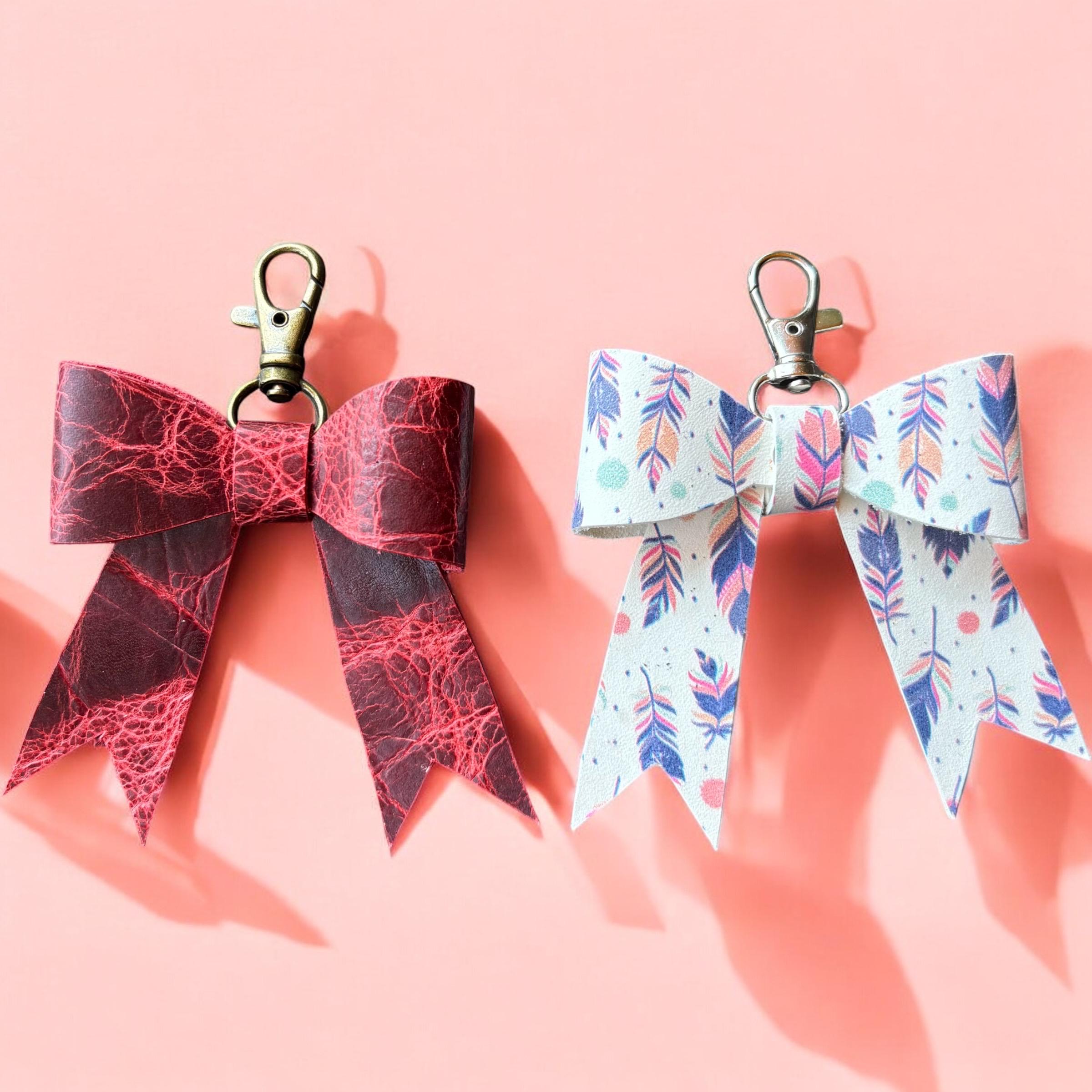 Full Grain Leather Bow – Bag Charm, Tie Dye, Unicorns