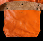 Full Grain Real Leather Authentic Pebbled Orange Leather Classic Tote Bags-Small-Medium-Large-Extra Large