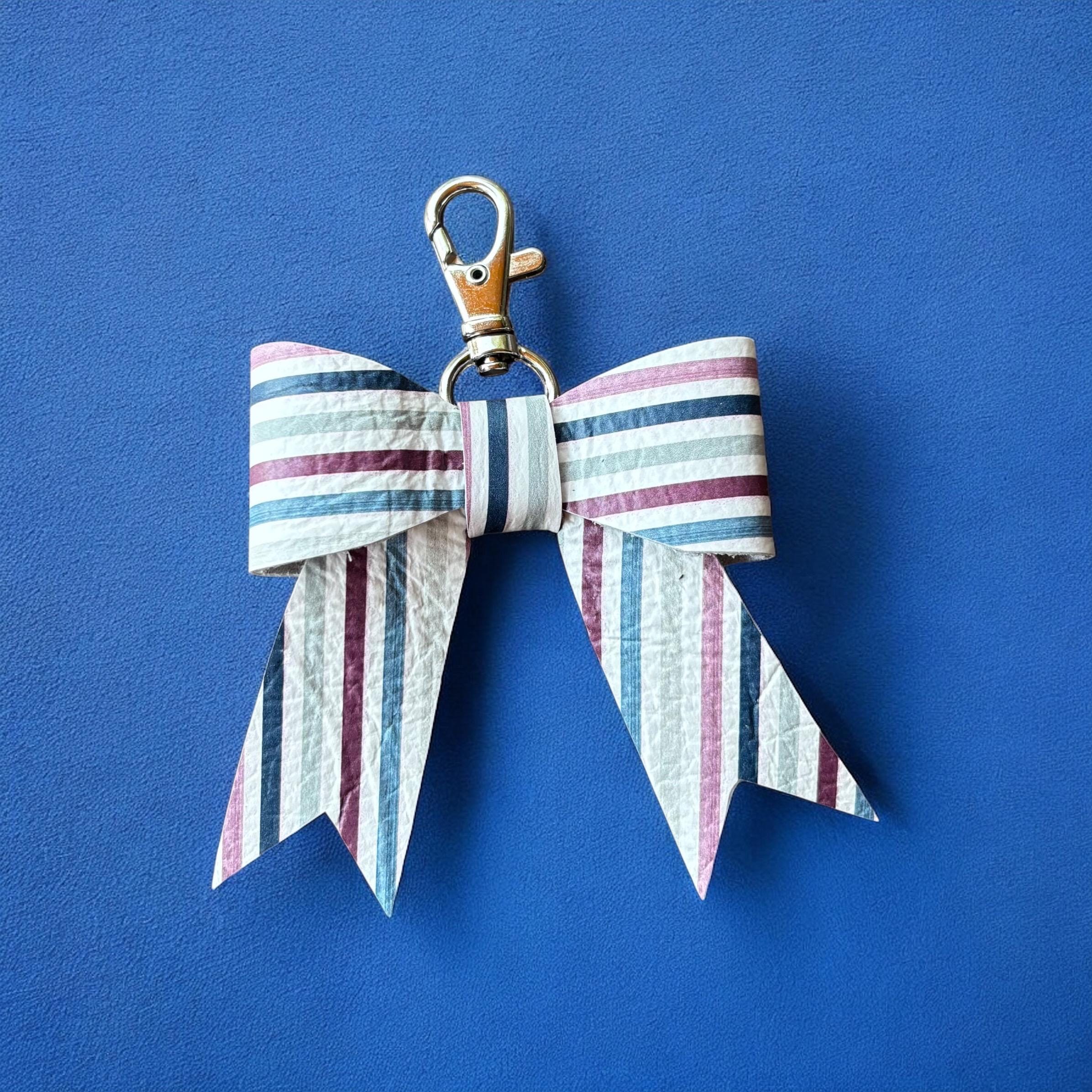 Real Leather Bow -Tote Bag, Tassel, Polkadot, Stripes, Mushrooms, Plaid