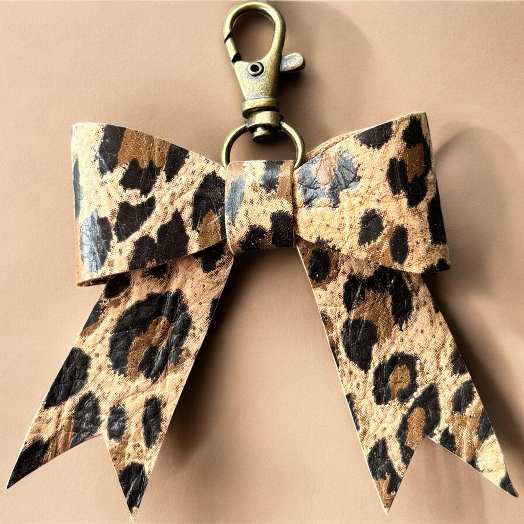 Real Leather Animal Print Bow -Tote Bag, Tassel, Leopard, Snake, Peacock, Ostrich, Zebra