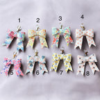 Full Grain Flower Pattern Leather Bow -Tote Bag, Flowers,, Floral, Tropical