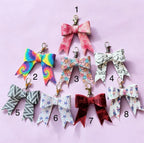 Full Grain Leather Bow – Bag Charm, Tie Dye, Unicorns