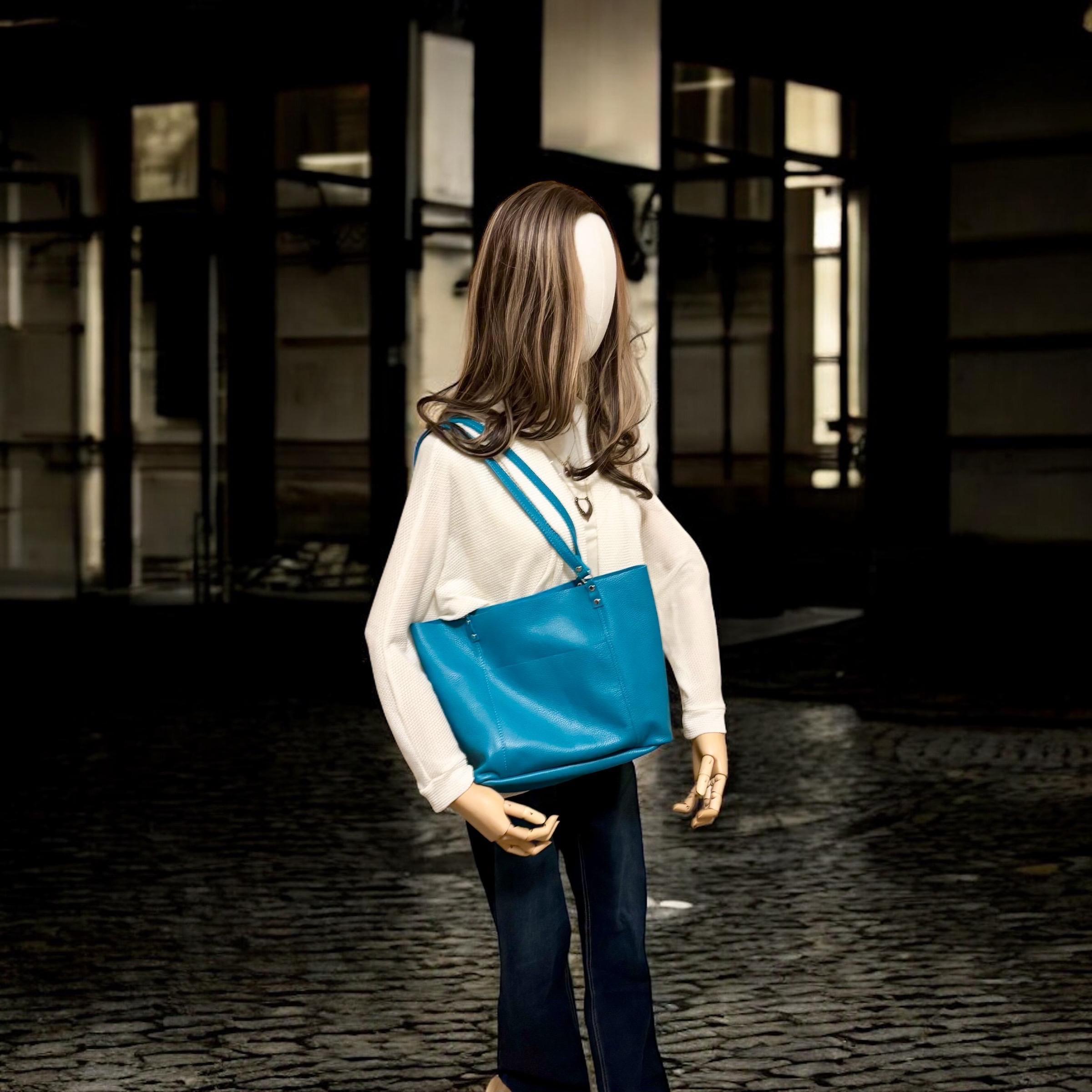 Full Grain Authentic Real Leather Pebbled Aruba Leather Bazzar Tote Bags