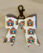 Real Leather Fall Bow - Thanksgiving Bag Charm Tassel